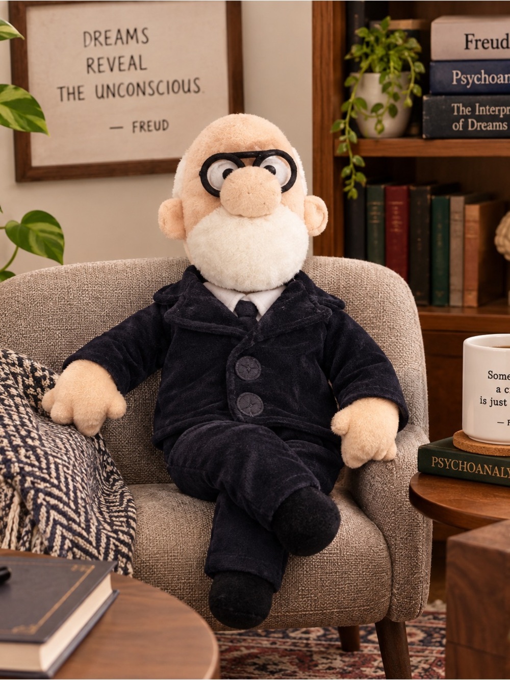 Sigmund Freud Little Thinkers 11" Plush Doll Unemployed Philosophers Guild Psych